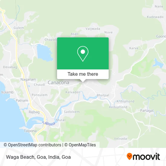 Waga Beach, Goa, India map