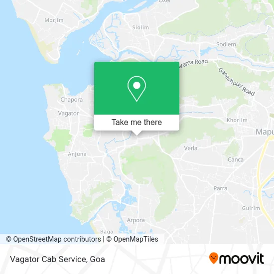 Vagator Cab Service map