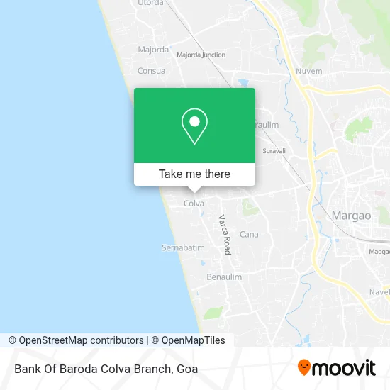 Bank Of Baroda Colva Branch map