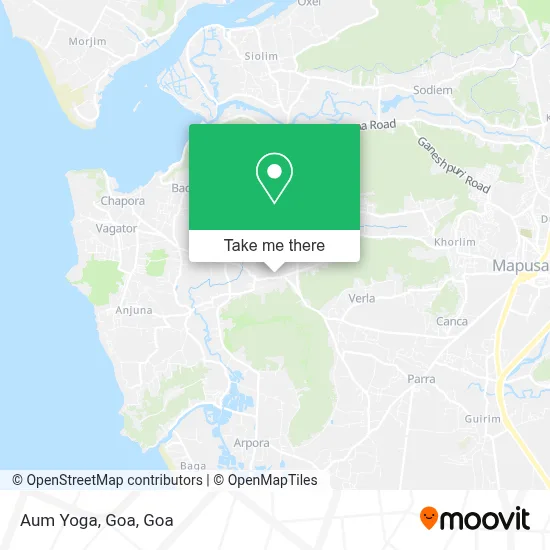 Aum Yoga, Goa map
