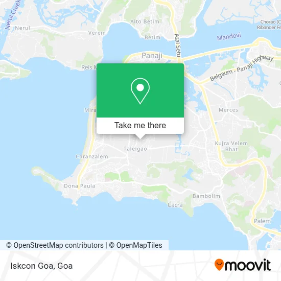 Iskcon Goa map