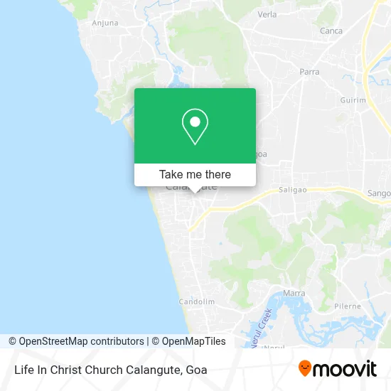Life In Christ Church Calangute map
