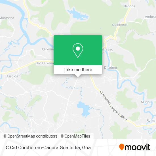 C Cid Curchorem-Cacora Goa India map