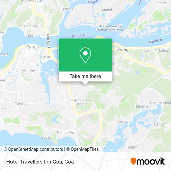 Hotel Travellers Inn Goa map