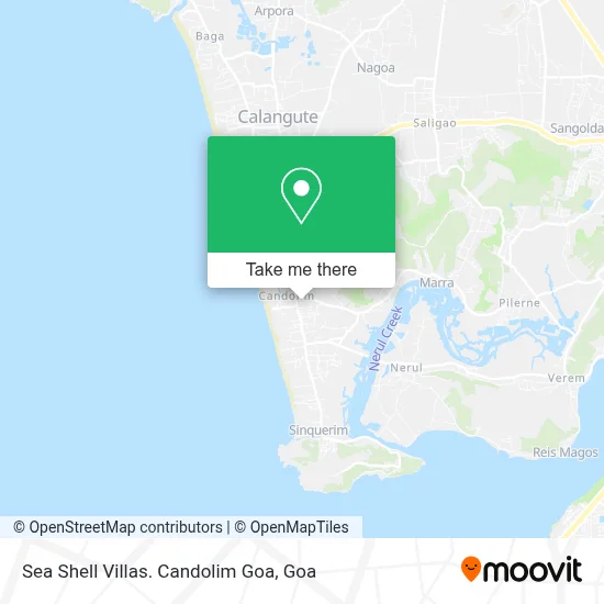 Sea Shell Villas. Candolim Goa map