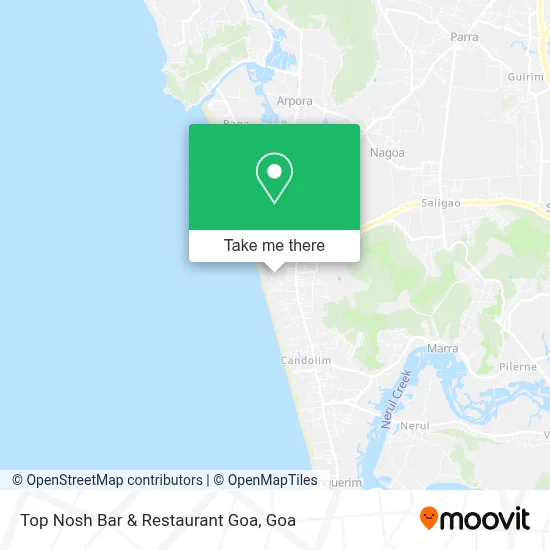 Top Nosh Bar & Restaurant Goa map