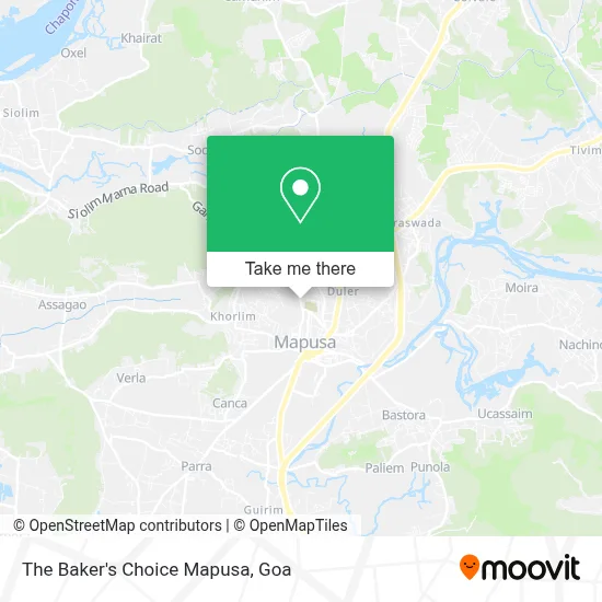 The Baker's Choice Mapusa map