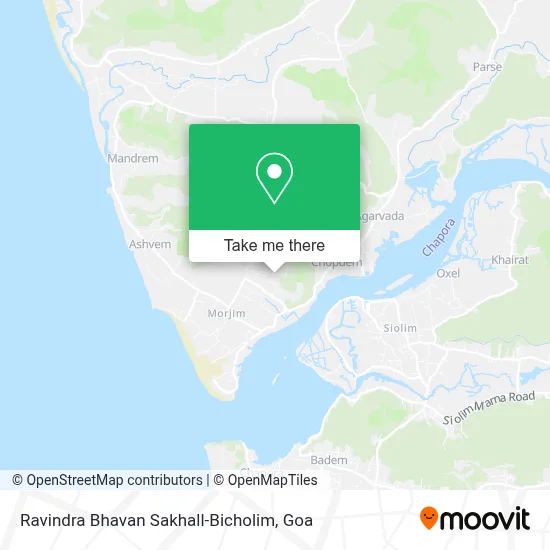 Ravindra Bhavan Sakhall-Bicholim map