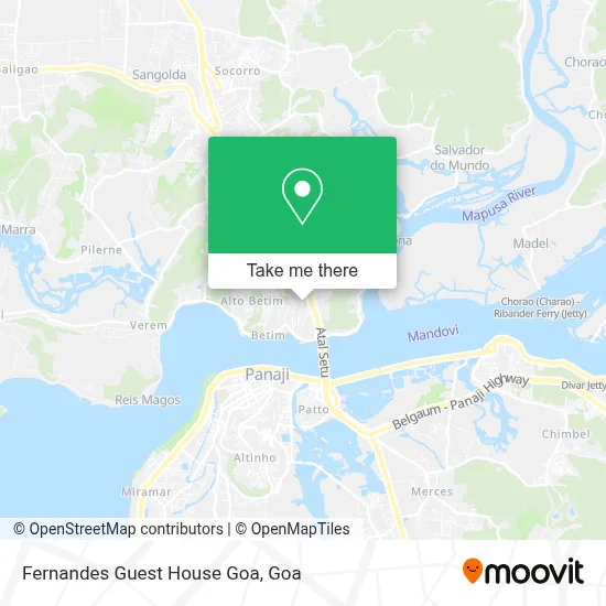 Fernandes Guest House Goa map