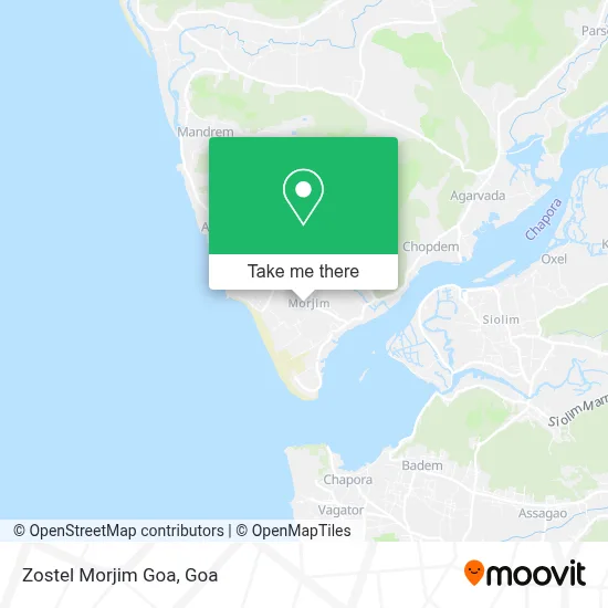 Zostel Morjim Goa map