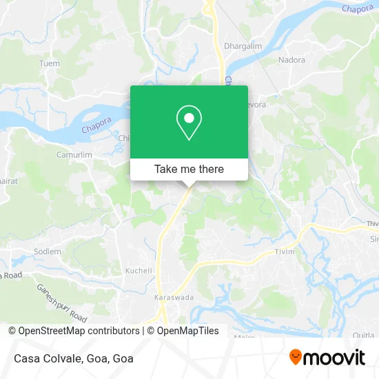 Casa Colvale, Goa map