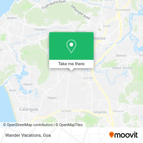 Wander Vacations map