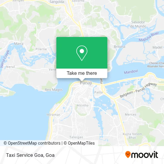 Taxi Service Goa map