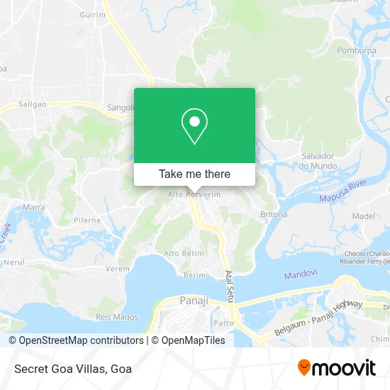 Secret Goa Villas map