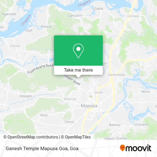 Ganesh Temple Mapusa Goa map