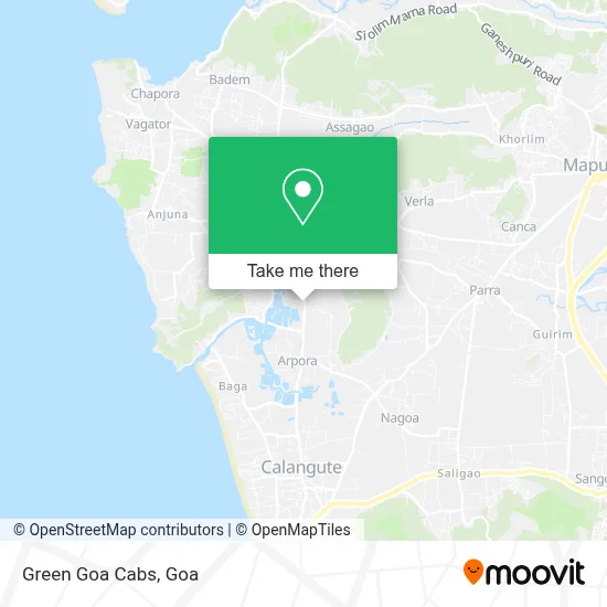 Green Goa Cabs map