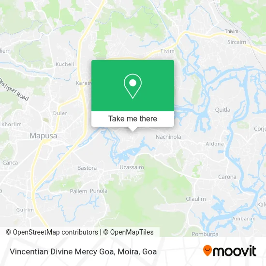 Vincentian Divine Mercy Goa, Moira map