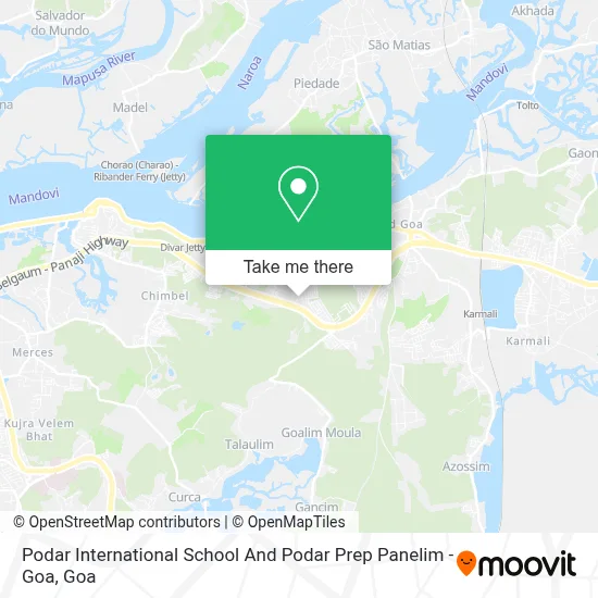 Podar International School And Podar Prep Panelim - Goa map