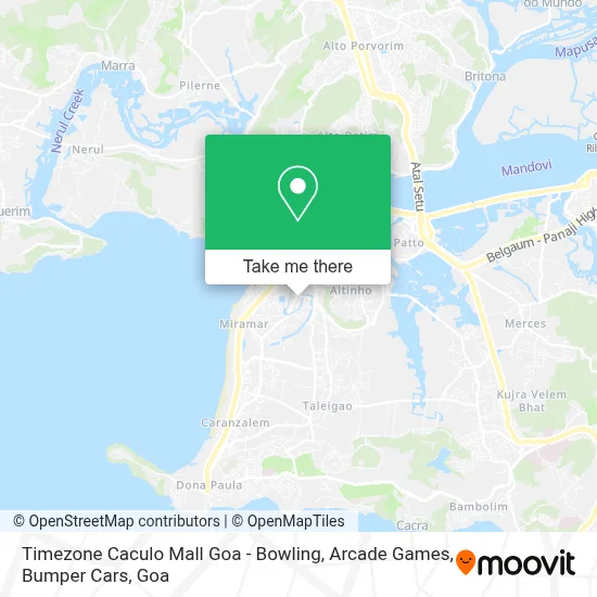 Timezone Caculo Mall Goa - Bowling, Arcade Games, Bumper Cars map