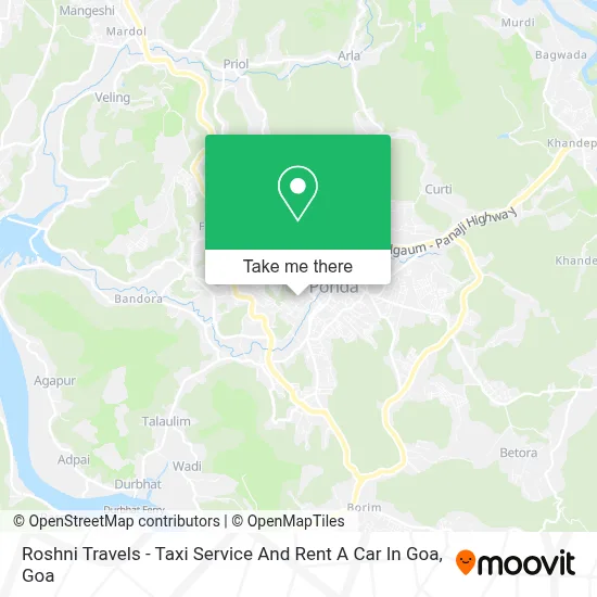 Roshni Travels - Taxi Service And Rent A Car In Goa map