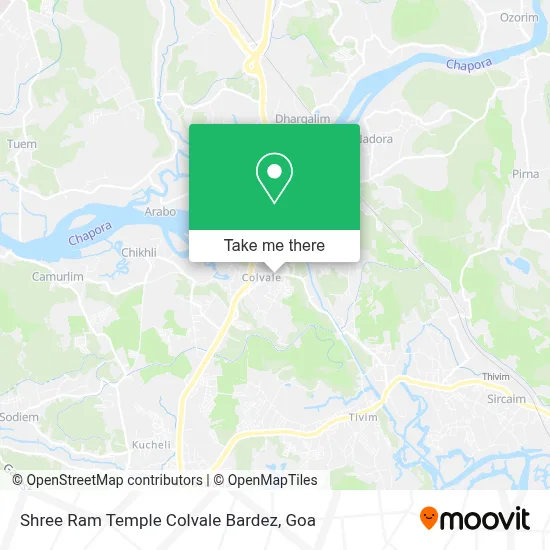 Shree Ram Temple Colvale Bardez map