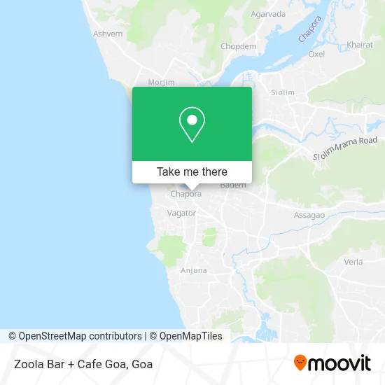 Zoola Bar + Cafe Goa map