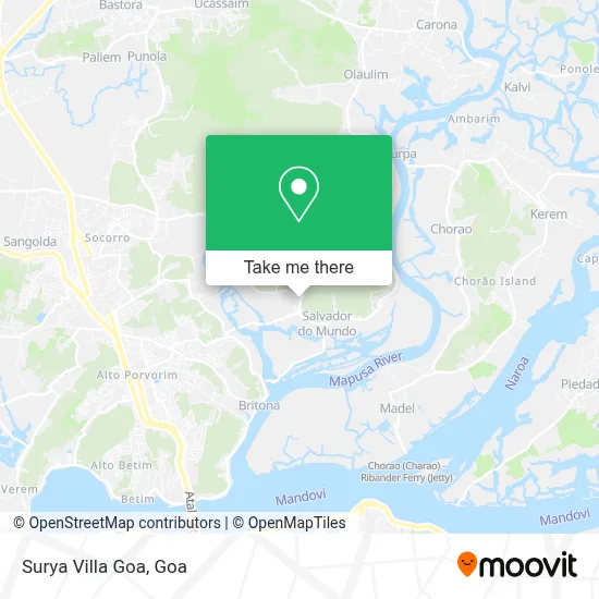Surya Villa Goa map
