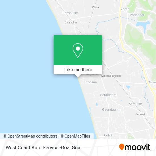 West Coast Auto Service -Goa map