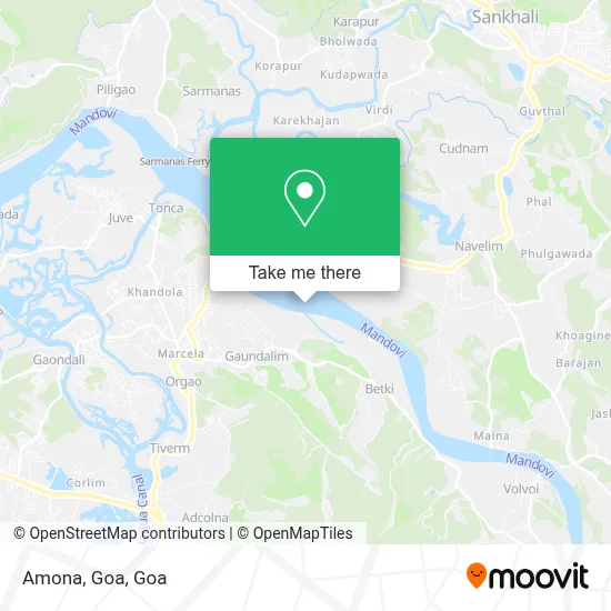 Amona, Goa map