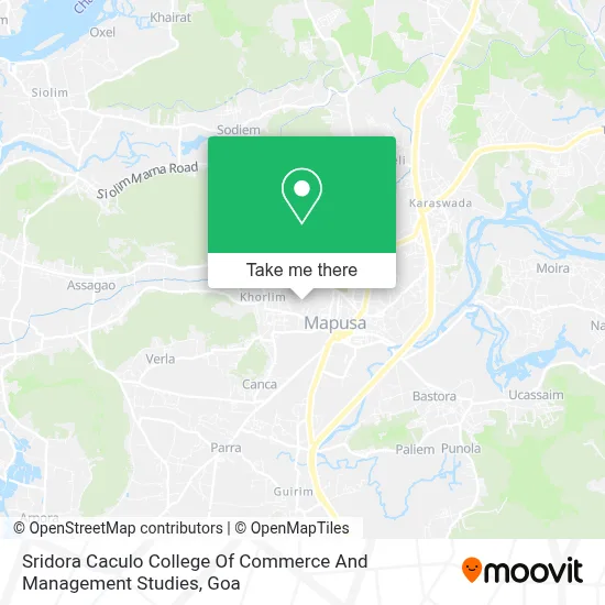 Sridora Caculo College Of Commerce And Management Studies map