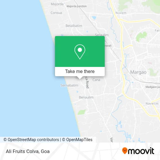 Ali Fruits Colva map