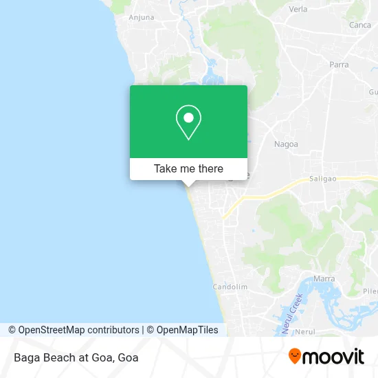 Baga Beach at Goa map