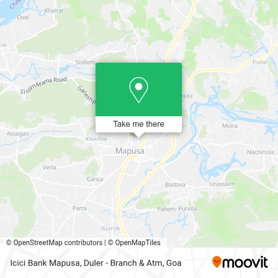 Icici Bank Mapusa, Duler - Branch & Atm map