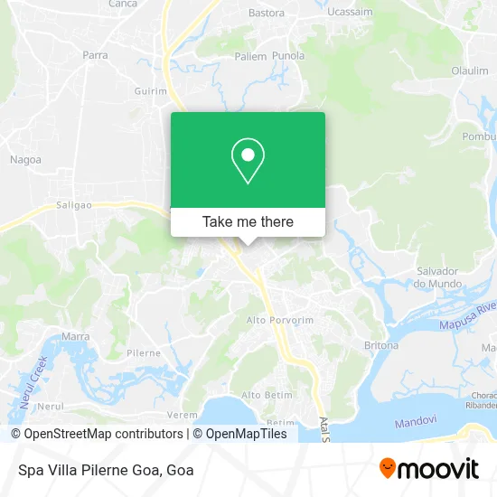 Spa Villa Pilerne Goa map