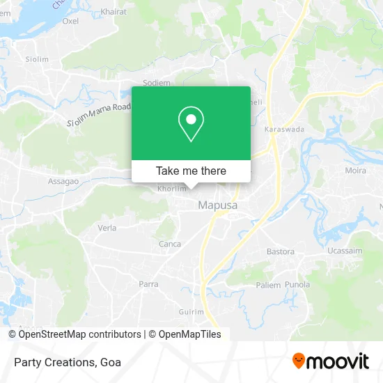 Party Creations map