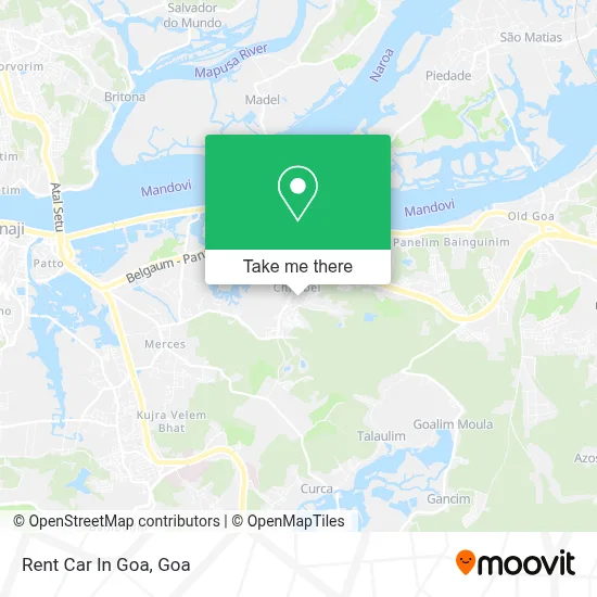 Rent Car In Goa map