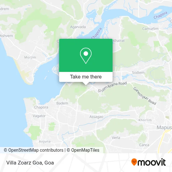 Villa Zoarz Goa map