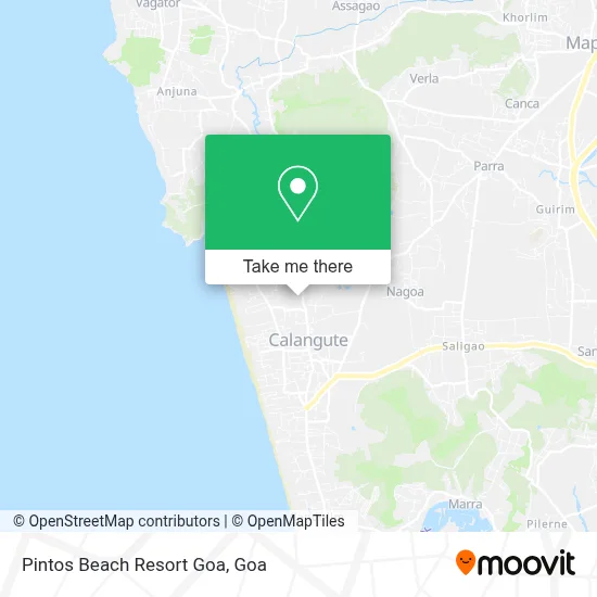 Pintos Beach Resort Goa map
