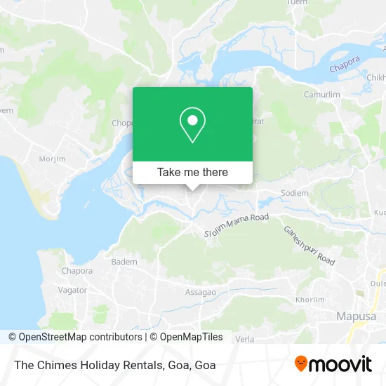 The Chimes Holiday Rentals, Goa map