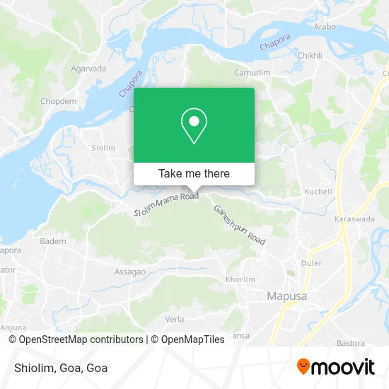 Shiolim, Goa map