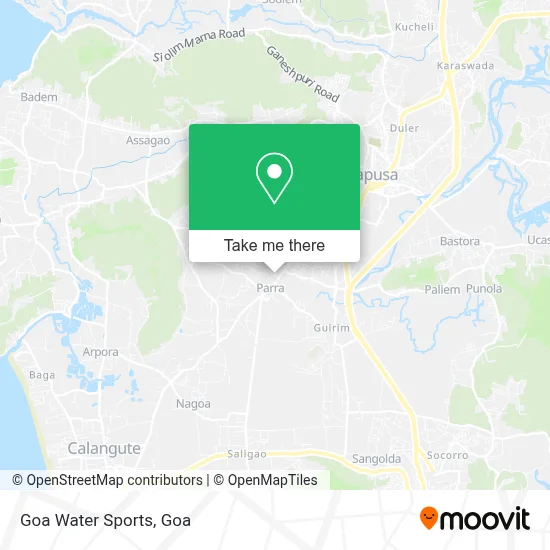 Goa Water Sports map