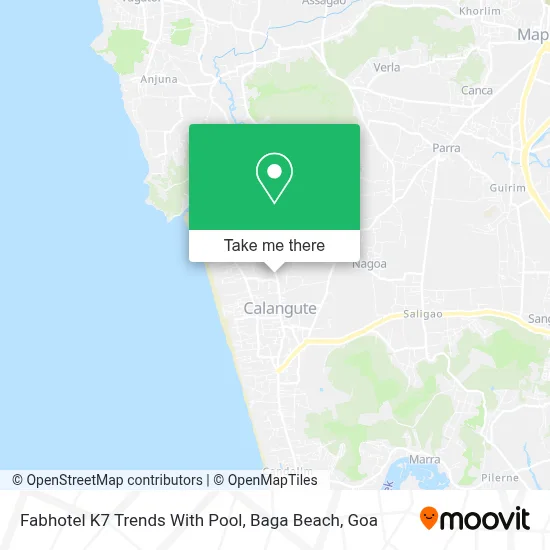 Fabhotel K7 Trends With Pool, Baga Beach map