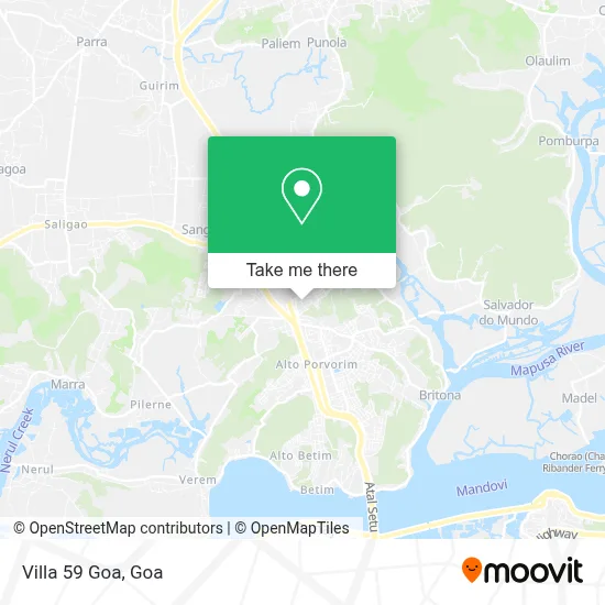 Villa 59 Goa map