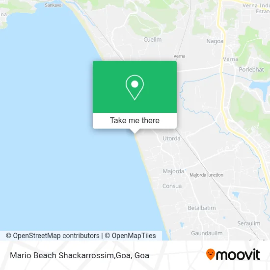 Mario Beach Shackarrossim,Goa map