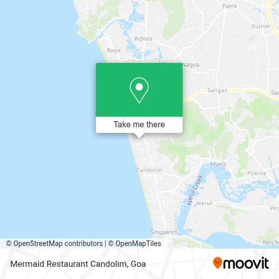 Mermaid Restaurant Candolim map