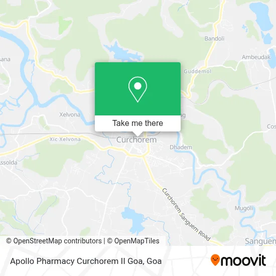 Apollo Pharmacy Curchorem II Goa map