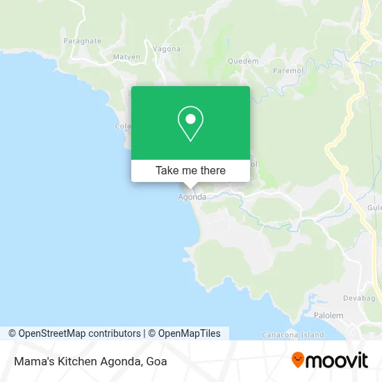 Mama's Kitchen Agonda map