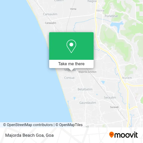 Majorda Beach Goa map