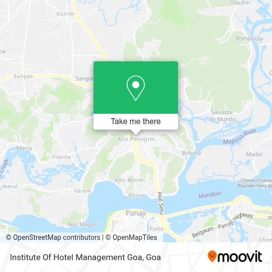 Institute Of Hotel Management Goa map