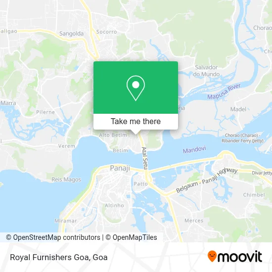 Royal Furnishers Goa map